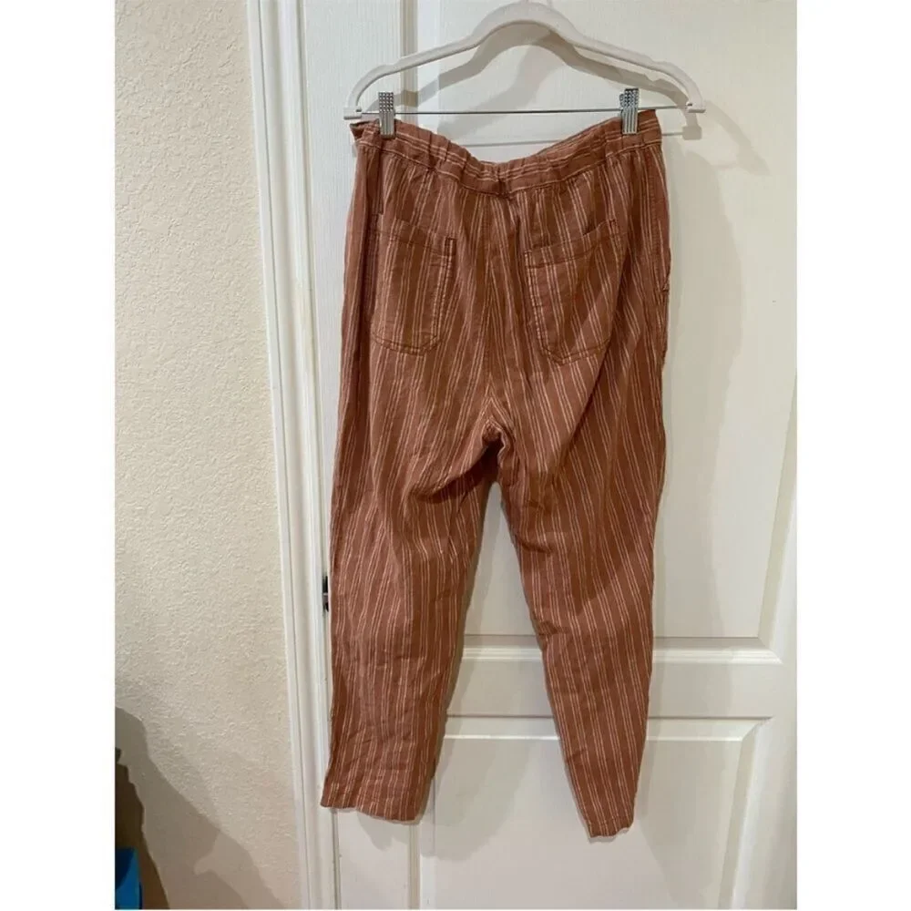 Anthropologie striped high waisted relaxed fit pants size small